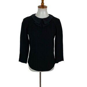 Marcs Top Medium Black Long Sleeve Blouse Minimalist Workwear Classic